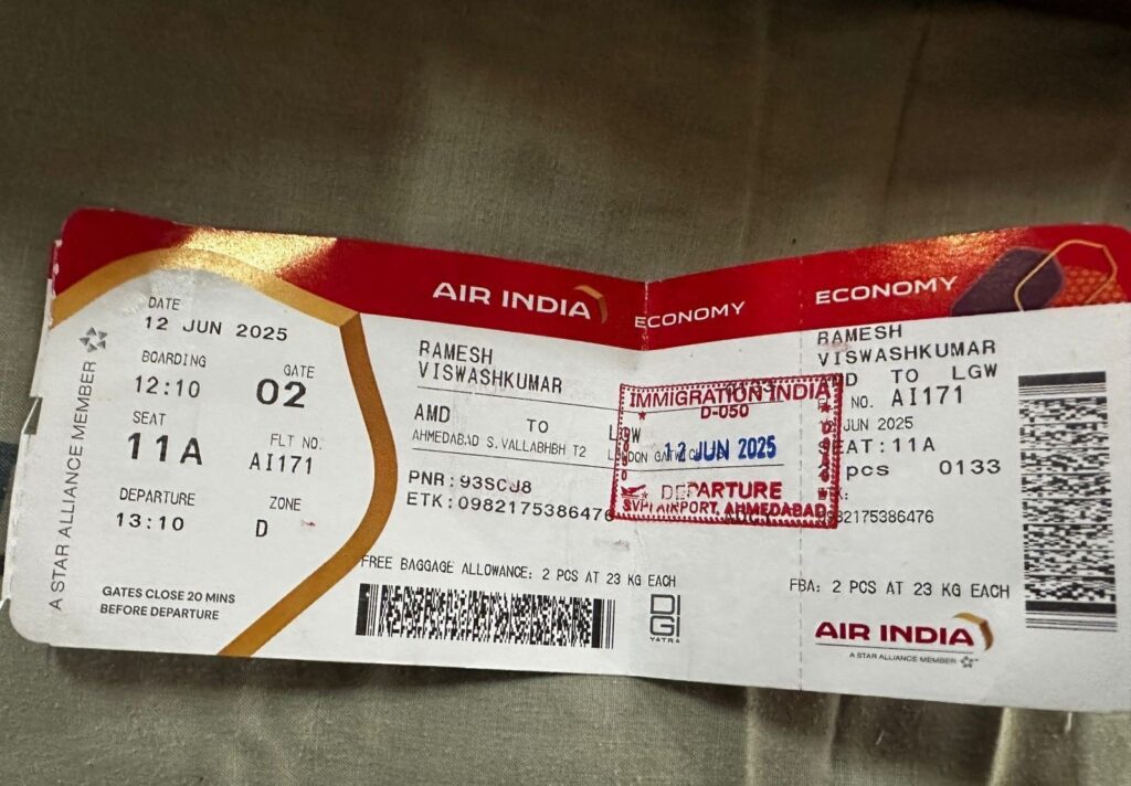 "Air India A1-171 crash survivor seat 11A
